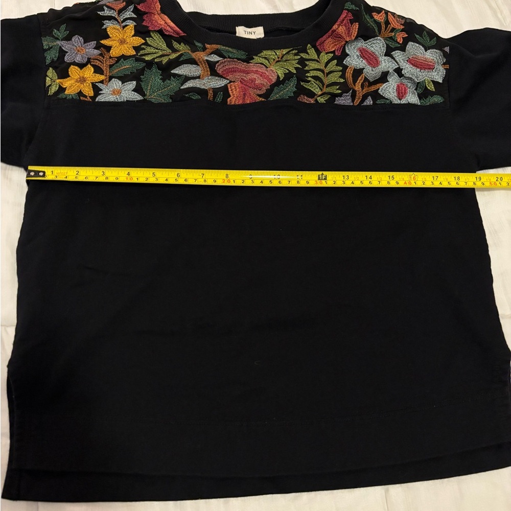 TINY for Anthropologie Phoenix Embroidered Floral Black Sweatshirt - Picture 6 of 9